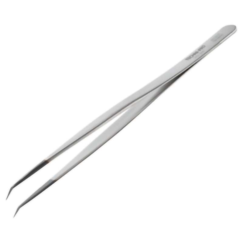 ESD Diamond Tweezers, Style 60, Anti-Acid/Anti-Mag, SS, Bent, Very Sharp, 5.5"